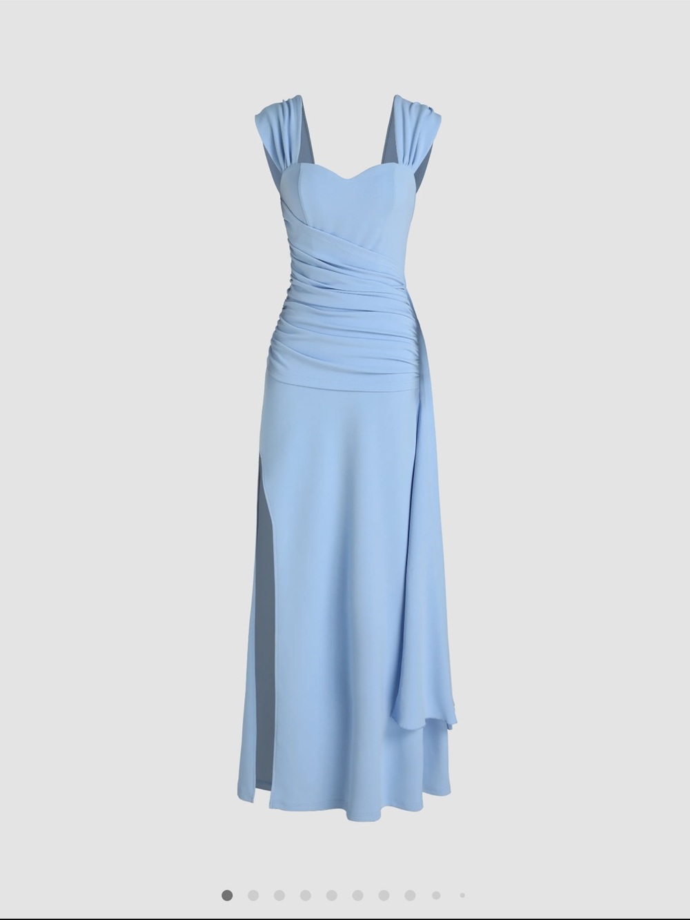 Cider Powder Blue Ruched Sweetheart Gown